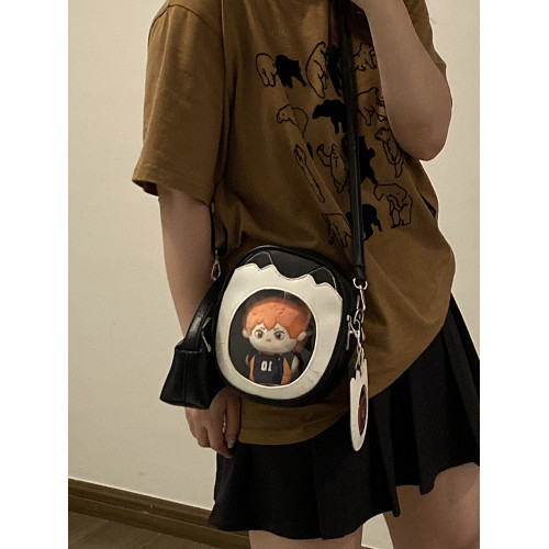 準備上岸的錢一波|貓咪雙層10-15cm娃包可愛萌趣斜後後背包二次元痛包