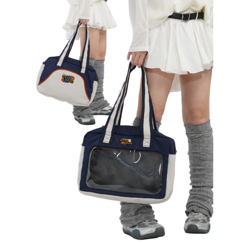 NULLBAG原創小衆大食量透明娃包日常休閒痛包單肩斜後後背包學生通勤