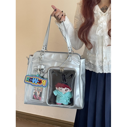 錢一波痛包｜銀色公路巨痛20cm娃卡兩用演唱會藏支架大容量單肩包