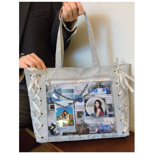 白鹿白夢妍粉絲鹿茸應援徽章單肩包絲帶痛包大容量學生少女心手提