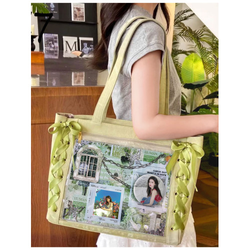 白鹿白夢妍粉絲鹿茸應援徽章單肩包絲帶痛包大容量學生少女心手提