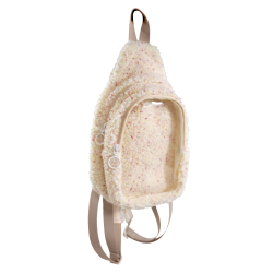 nullbag空形日常兩用毛絨痛包娃包女透明窗口玩偶包小後後背包白色