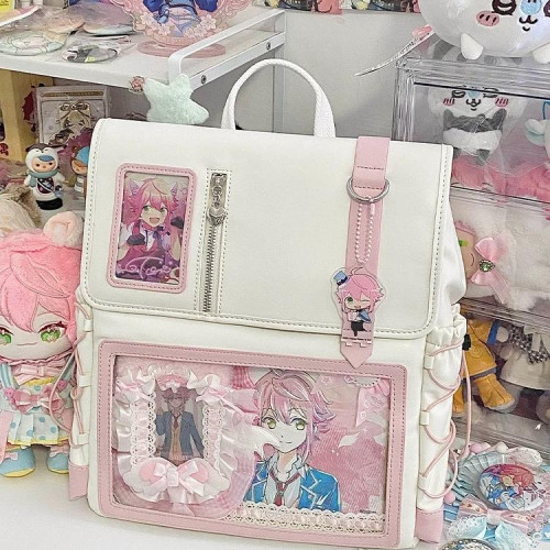 中小食量大容量學院痛日系穀子吧唧痛包甜美雙肩包學生卡通書包