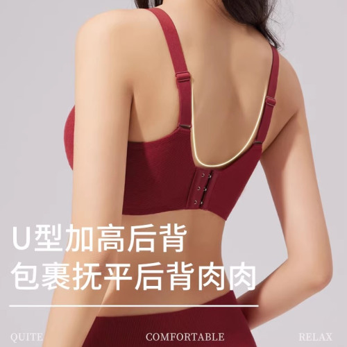 羅紋磨毛提拉內衣環保固定杯軟支撐聚攏收副乳無痕無鋼圈文胸SXJ