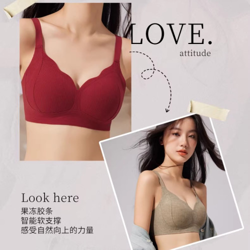 羅紋磨毛提拉內衣環保固定杯軟支撐聚攏收副乳無痕無鋼圈文胸SXJ