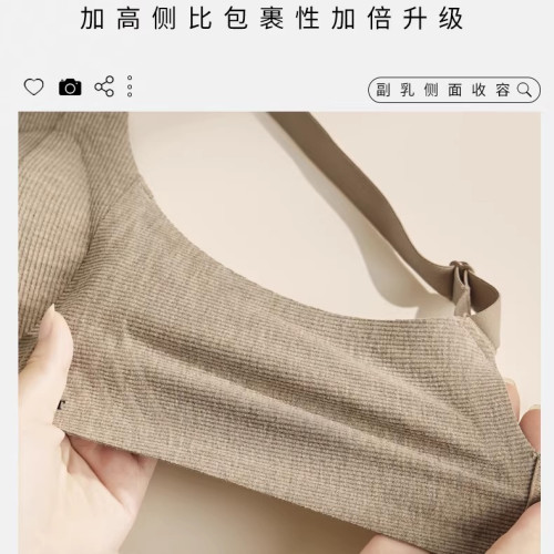 羅紋磨毛提拉內衣環保固定杯軟支撐聚攏收副乳無痕無鋼圈文胸SXJ