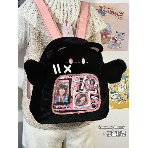 大容量秋冬日常毛絨包20cm娃包外出追星小食量紥板痛包雙肩包書包