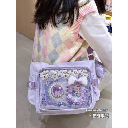 學院風大容量郵差包少女原創日常單肩斜背10cm娃包基礎款穀子痛包