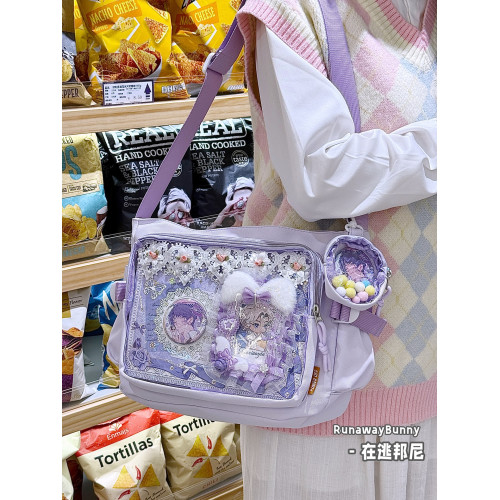 學院風大容量郵差包少女原創日常單肩斜背10cm娃包基礎款穀子痛包