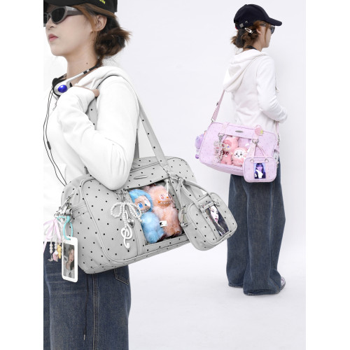 木與石韓系日常款波點痛包追星斜後後背包小食量10cm娃包大容量托特包