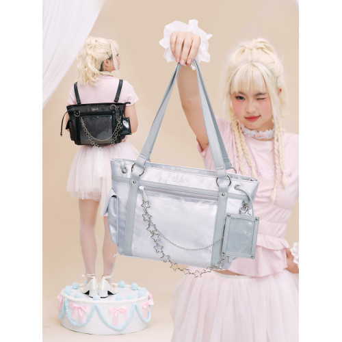 LOLA DESIGN星星痛 漫展單肩包可愛鏈條通勤學生大食量單肩托特包