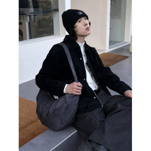 YUEN高級感大容量復古單肩斜背時髦餃子挎包男女日系可頌牛角包潮