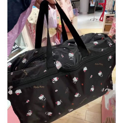 日系Hello Kitty凱蒂貓卡通可愛旅行包大容量可折曡行李包健身包