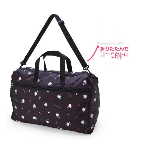 日系Hello Kitty凱蒂貓卡通可愛旅行包大容量可折曡行李包健身包