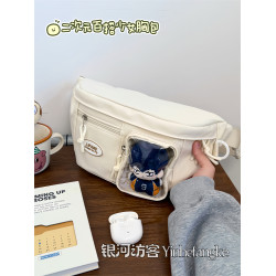 日系ins二次元少女透明痛包10cm娃包小衆休閒百搭學生斜背胸包女