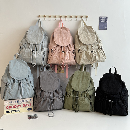 韓版慵懶風小後後背包女輕便戶外旅遊雙肩包小巧女款大學生上課小書包