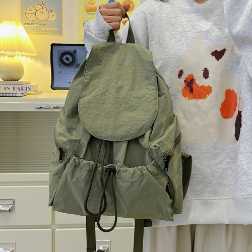 韓版慵懶風小後後背包女輕便戶外旅遊雙肩包小巧女款大學生上課小書包