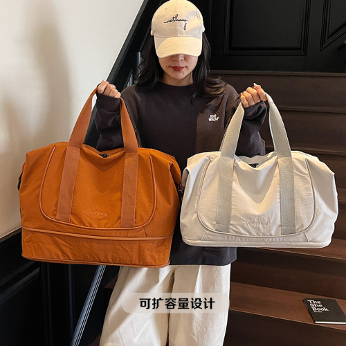 可擴容旅行包女大容量短途旅遊收納行李包手提輕便斜背運動健身包