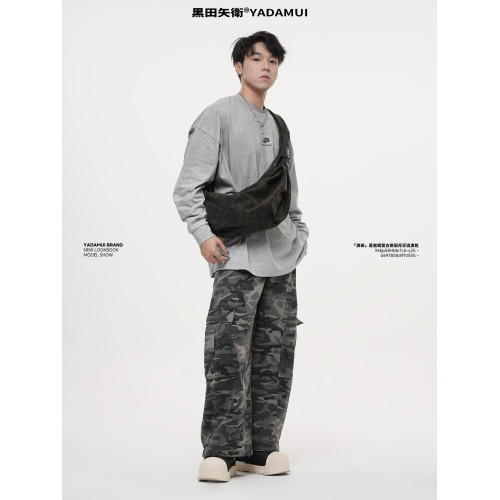 黑田矢衛「浪斑」帆布月牙包復古通勤男士HOBO流浪包小衆女餃子包