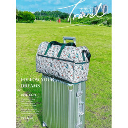 日系折曡旅行袋行李包待産出差手提斜背住校男女套拉桿防水大容量