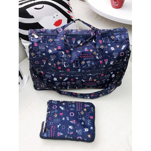 日系折曡旅行袋行李包待産出差手提斜背住校男女套拉桿防水大容量