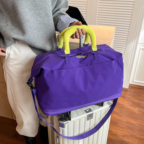 可拆卸萬向輪旅行包女手提時尚大容量輕便旅遊出差折曡收納行李包