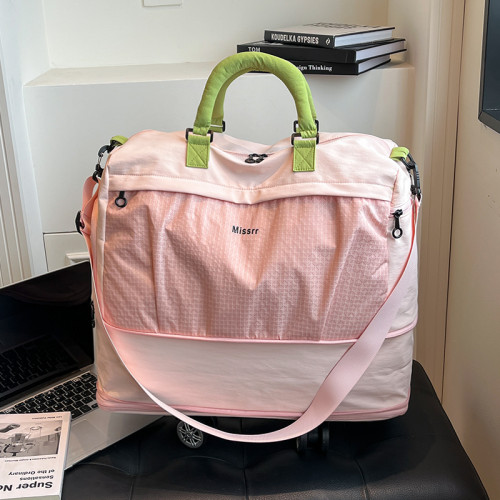 旅行包女滑輪行李袋大容量萬向輪行李包輕便帶輪子折曡旅遊出差袋 旅行包女滑輪行李袋大容量萬向輪行李包輕便帶輪子折曡旅遊出差袋