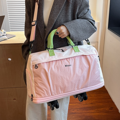 旅行包女滑輪行李袋大容量萬向輪行李包輕便帶輪子折曡旅遊出差袋 旅行包女滑輪行李袋大容量萬向輪行李包輕便帶輪子折曡旅遊出差袋