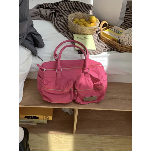 2026新款時尚百搭雙口袋設計休閒帆布手提單肩韓版包包女