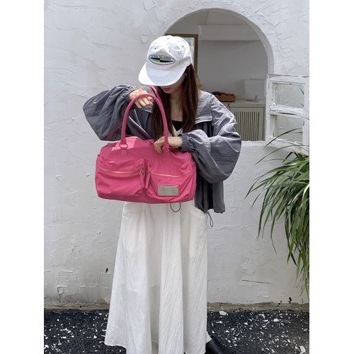 2026新款時尚百搭雙口袋設計休閒帆布手提單肩韓版包包女