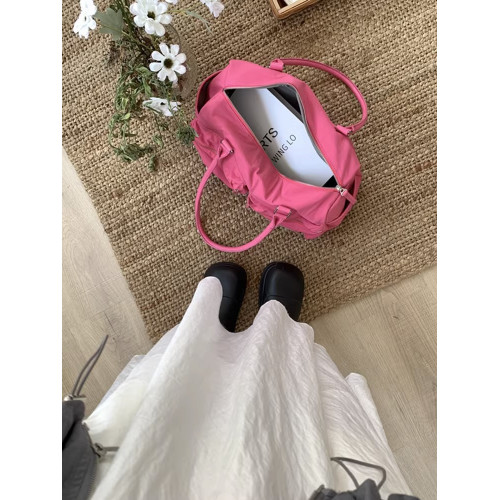 2026新款時尚百搭雙口袋設計休閒帆布手提單肩韓版包包女