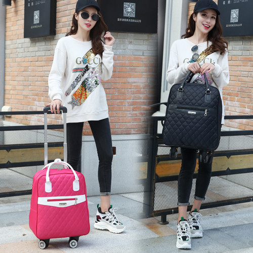 短途旅遊包拉桿後後背包女雙肩旅行包萬向輪登機拉桿箱大容量行李袋男