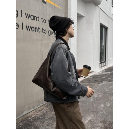 YUEN時髦單肩腋下通勤時髦男女百搭大容量手提挎包男女簡約挎包潮