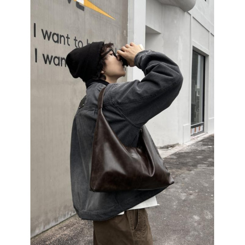 YUEN時髦單肩腋下通勤時髦男女百搭大容量手提挎包男女簡約挎包潮