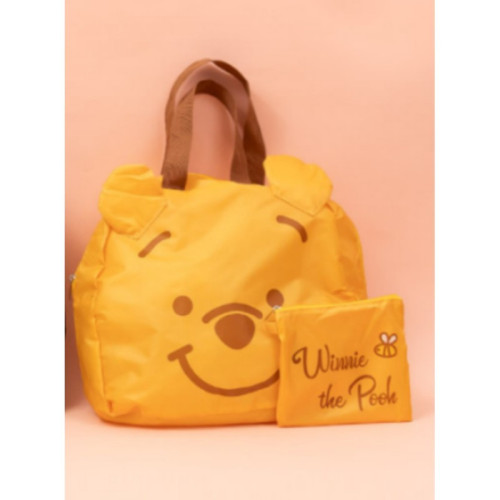 可愛小熊維尼折曡行李袋手提包旅行拉桿購物袋卡通輕便收納包包