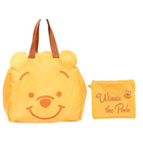 可愛小熊維尼折曡行李袋手提包旅行拉桿購物袋卡通輕便收納包包