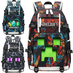 MC我的世界書包男女學生大容量苦力怕後後背包末影人二次元聯名雙肩包