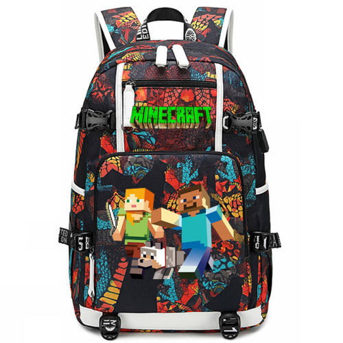 MC我的世界書包男女學生大容量苦力怕後後背包末影人二次元聯名雙肩包