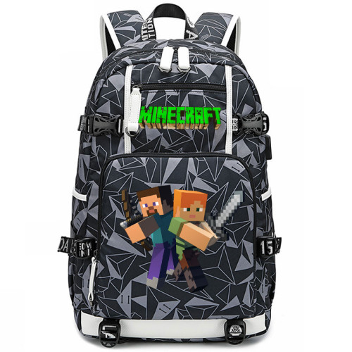 MC我的世界書包男女學生大容量苦力怕後後背包末影人二次元聯名雙肩包