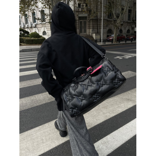 雲朵羽絨旅行包2026新款登機行李手提包軟皮健身包充棉慵懶枕頭包