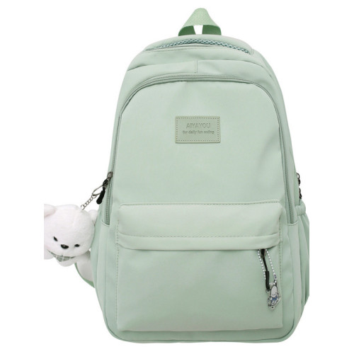 簡約百搭ins校園風雙肩包女 純色大容量高中學生書包旅行電腦後後背包