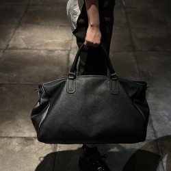 HANKESDUN頭層牛皮手提旅行包商務單肩斜後後背包出差包短途登機包