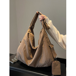 日系小衆慵懶風托特包女2026新款輕便帆布包大容量休閒通勤斜後後背包