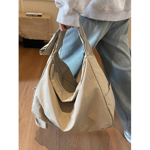 日系小衆慵懶風托特包女2026新款輕便帆布包大容量休閒通勤斜後後背包