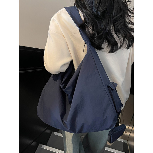 日系小衆慵懶風托特包女2026新款輕便帆布包大容量休閒通勤斜後後背包