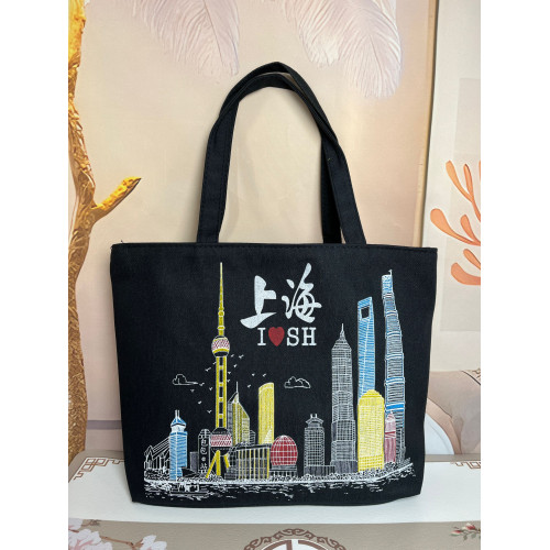 上海旅遊紀唸風景文創時尚帆布包環保袋創意小禮品伴手禮
