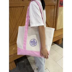 美國Trader Joe's缺德舅拼色大容量購物袋帆布袋手提單肩托特包