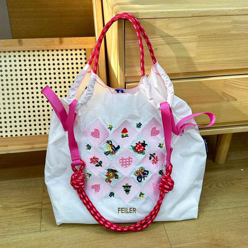 刺綉帆布袋女士百搭痛包秋冬女輕便單肩包斜背托特包手提帆布包