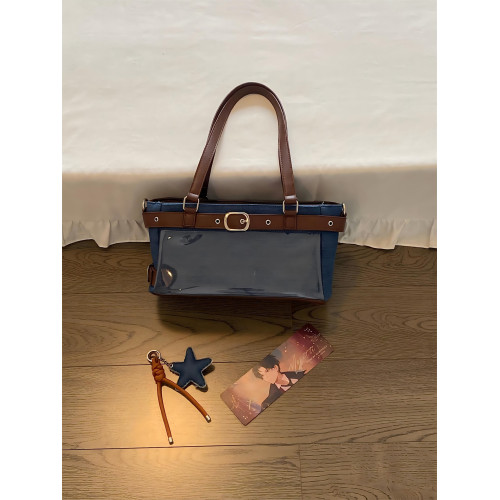 錢一波痛包|牛仔藍棕拼色小食量追星演唱會藏支架單肩腋下包斜背 錢一波痛包|牛仔藍棕拼色小食量追星演唱會藏支架單肩腋下包斜背