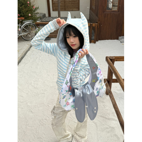 鄭丹妮同款梁拌泡菜電子兔寵包單肩包潮流原創兔包可愛風挎包痛包